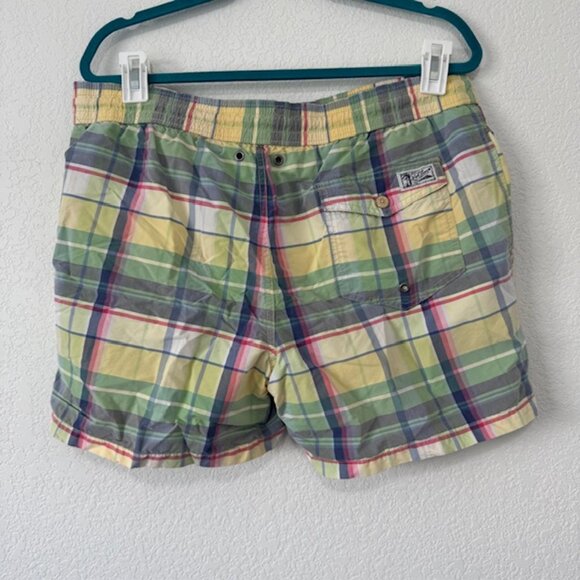Polo Ralph Lauren Mens Multicolor Plaid Bathing Suit Swim Trunks size M EUC - Picture 4 of 8